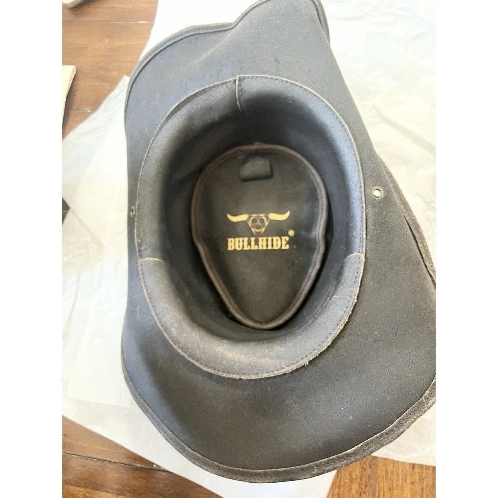 Bullhide Hilltop Leather Cowboy Brown Hat Size Medium $99
